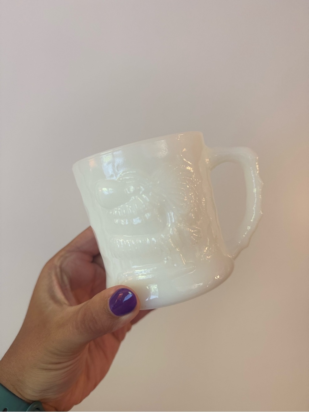 White Embossed Ceramic Mug - Classic Home‎ Dining GROG fire king